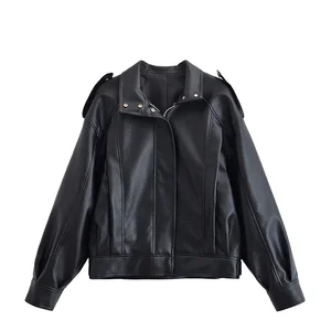 Autumn Women's  New Fashion Jacket Coat Retro Casual Slim Long Sleeve Button Polyester Breathable