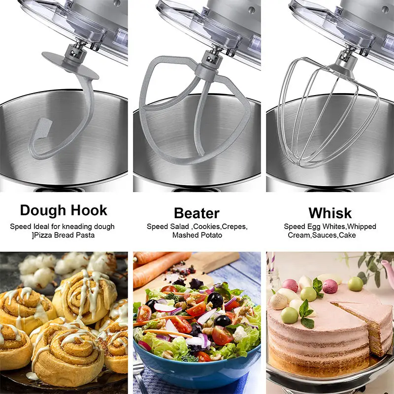 600W 220V Electric Stand Mixer Machine Whisk Beater Bread Cake Baking  Cooking