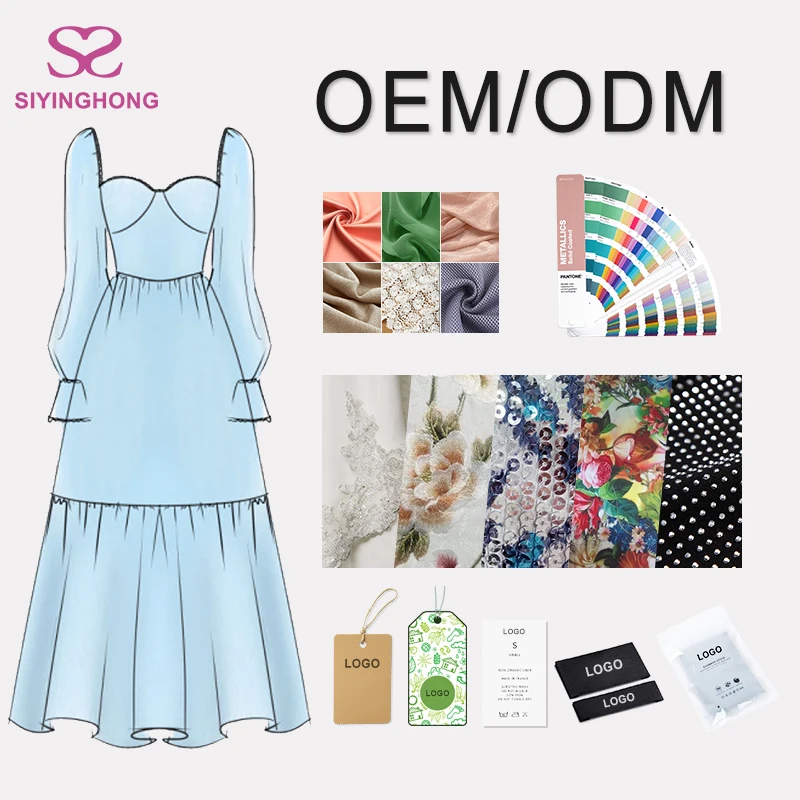 Made in China Brand Logo Small Orders Designer Premium Wholesale Summer Dress Women Clothes Y2K Clothing Manufacturers Custom