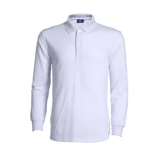 Long Sleeve Custom Mens Embroidery Collar Pique Cotton Blank Polo Shirts Cheap for Men