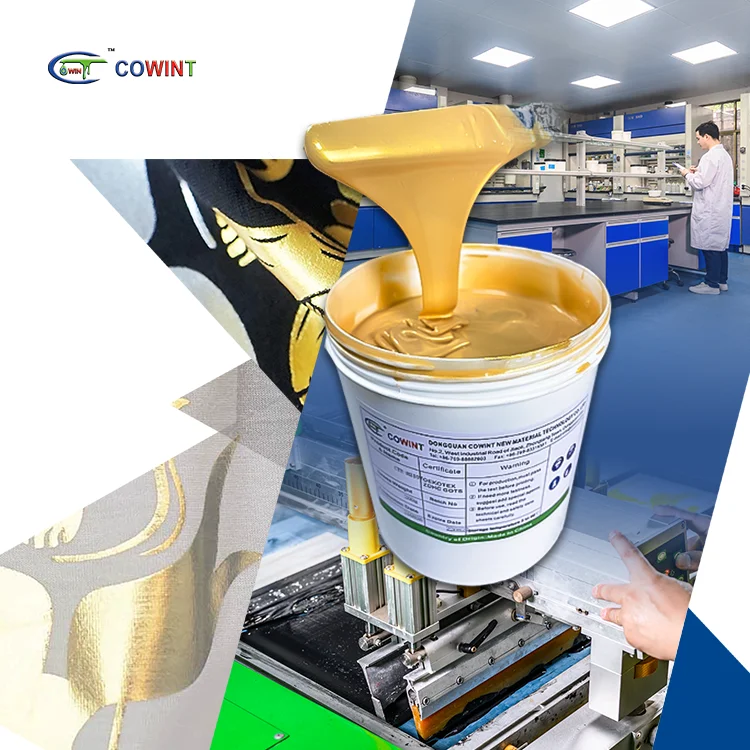 Cowint Silk Screen Printing Ink Oval Shiny Gold Foil Rubber Golden Paste Ink Screen Printing