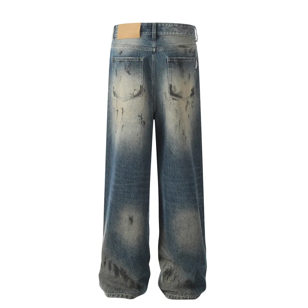 送料関税込 【NO E MOSEN】 Dark Blue Wax Dyed Baggy Jeans No E Mosen] Dark Blue Wax Dyed Baggy Jeans - 비엑세스