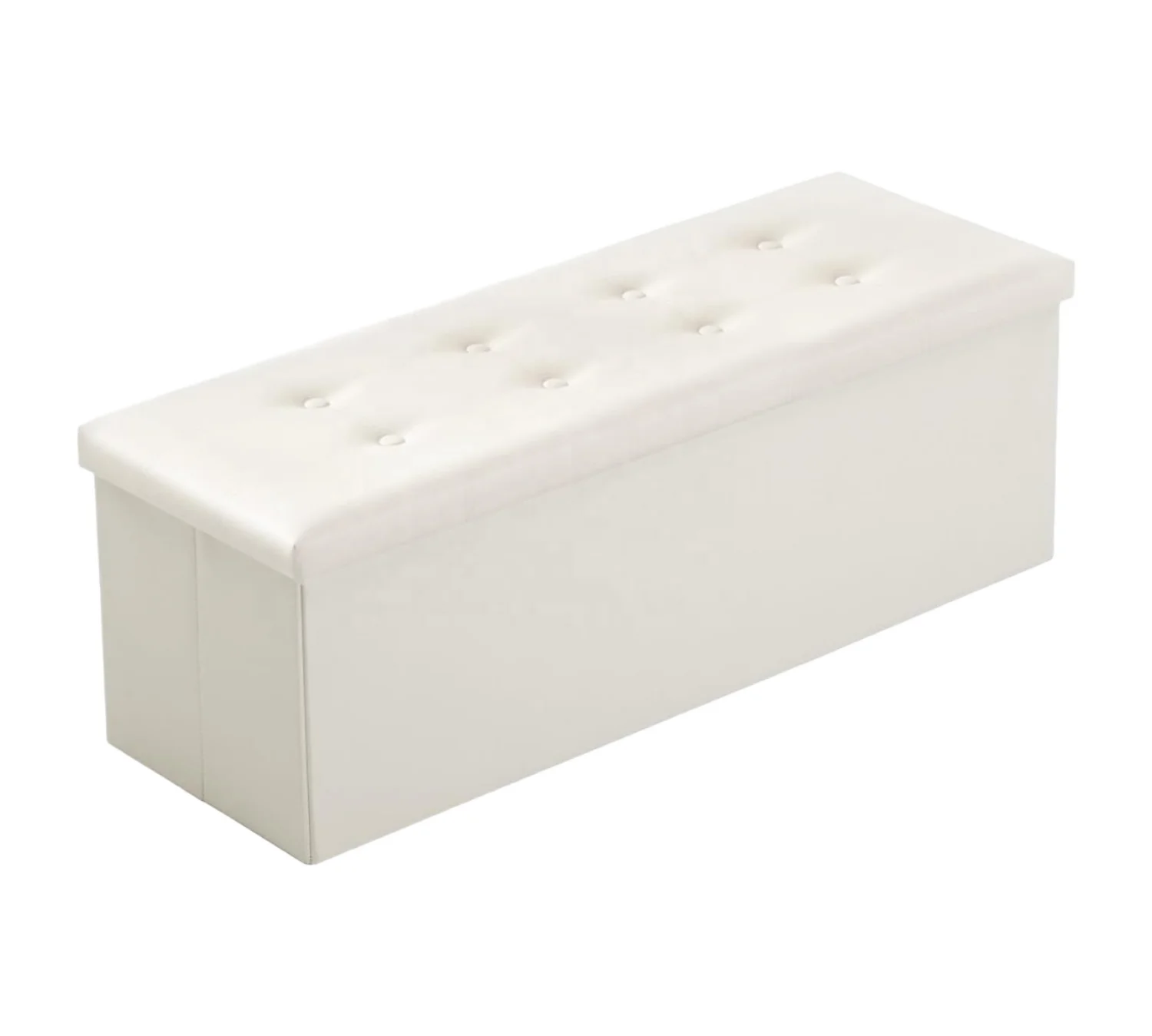 Factory Wholesale Modern Design Furniture Home Foldable Adjustable Durable Large Capacity Leather Button Storage Stool Living