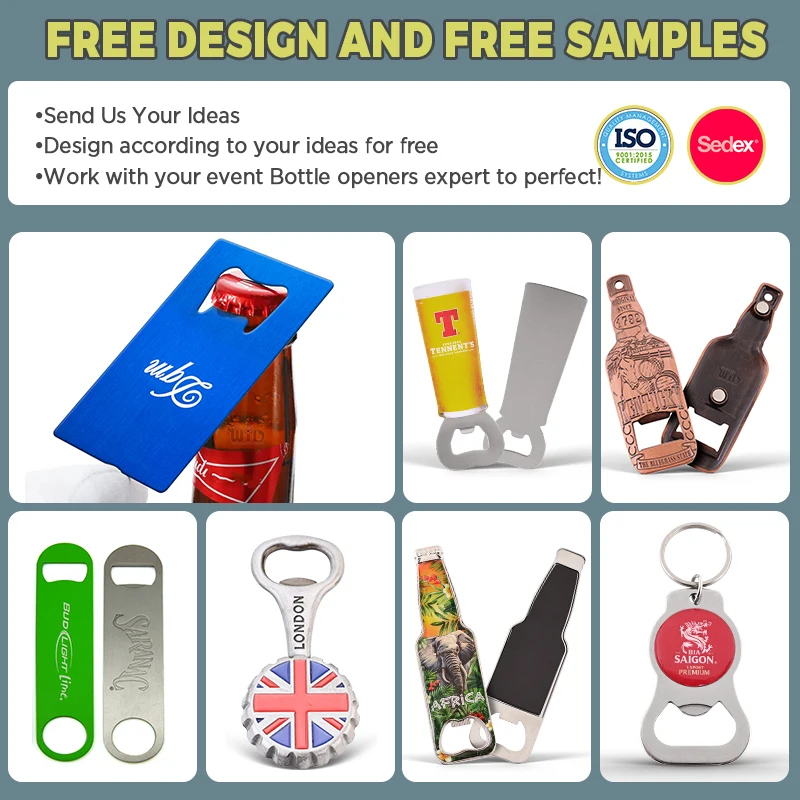 Customized Modern Stainless Steel Beer Opener UV Printed Sublimation Metal Bottle Opener Souvenir Metal Gifts for Tourists