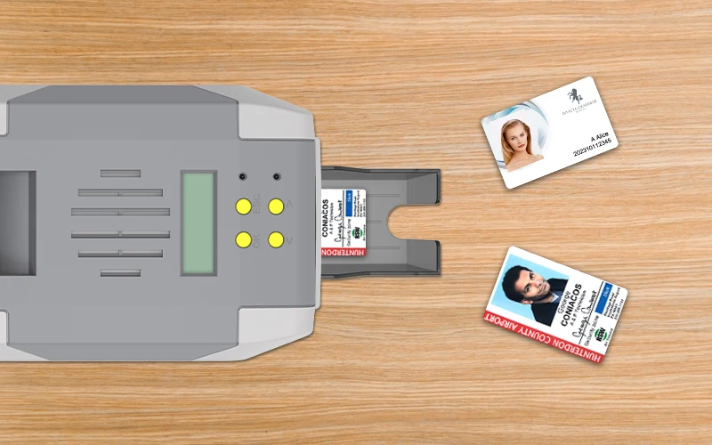 Invite Greetings Driver License Card Printing Recharge Double Side Laser Cheap Pvc Inkjet Data Retransfer UV ID Card Printer