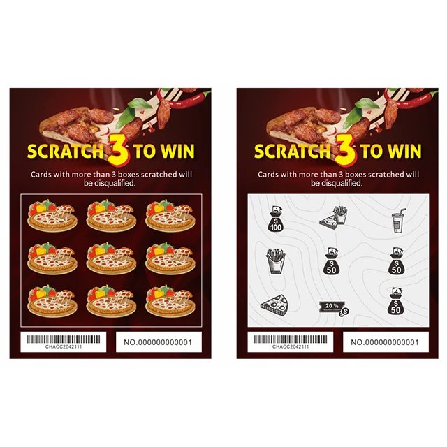 Custom Paper Cards Scratch off Game Bingo Cards For Sale