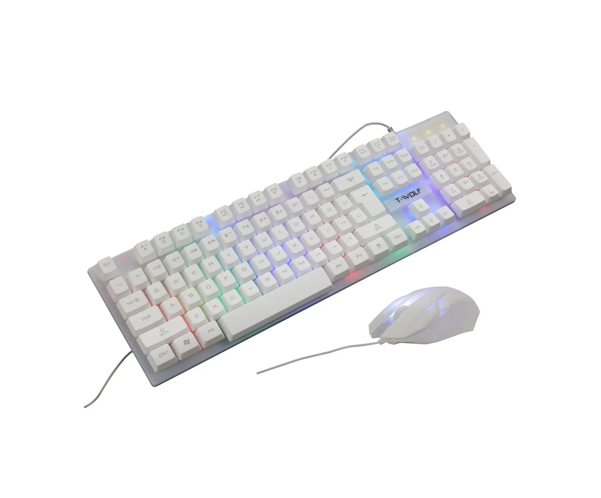 104 Keys Rainbow Gaming Keyboard Rgb Backlit Keyboard Wired Usb Ergonomic Game Keyboard And