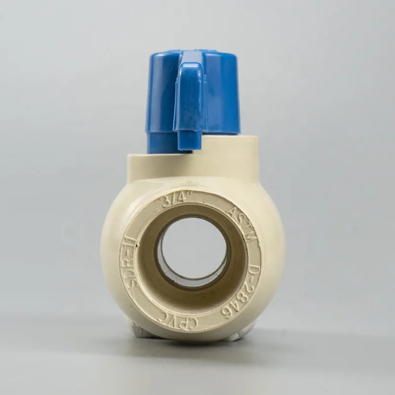 Quality Valves Supplier Pntek Custom ASTM 2846 High Quality 3/4" Plastic CPVC Pipe Fittings 2 Way Ball Valves 1/2"