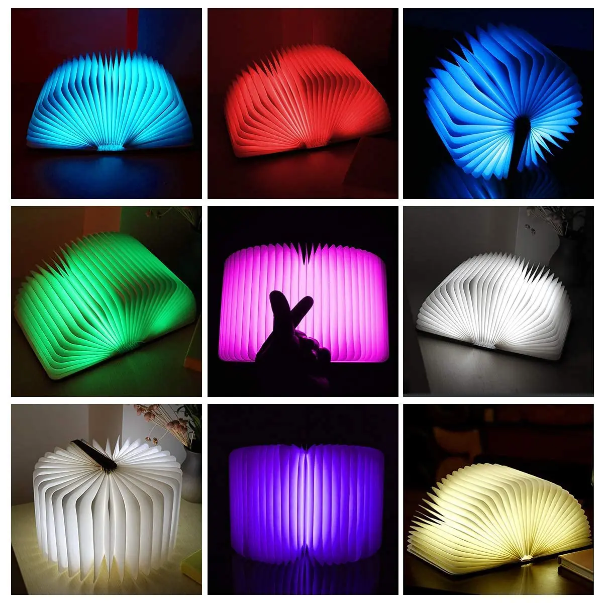 product book light novelty folding book lamp 5 colors folding night light portable desk light-40