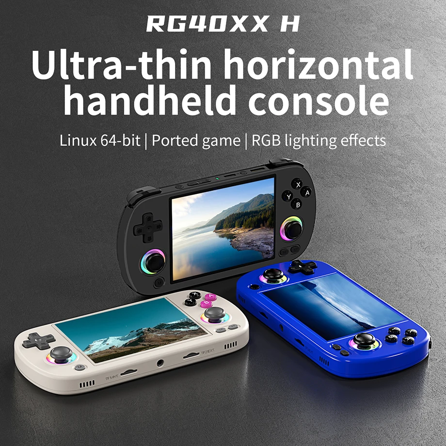 ANBERNIC　RG40XXH　ブルー BLUE ANBERNIC RG40XX H 4.0' IPS Screen Handheld Game Console