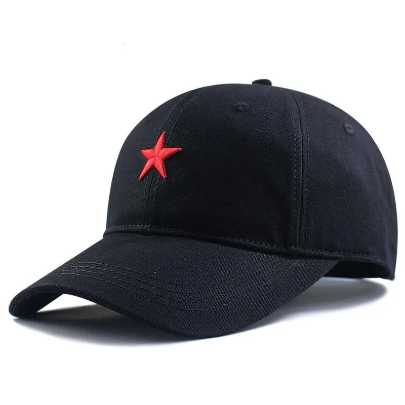 Small Minimum Order Custom Made 3d Embroidery Red Star logo Sports Baseball Hat Caps for Men