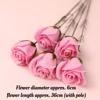 Roses roses moyennes argentées 5pcs