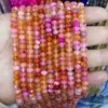 Striped rose red agate abacus