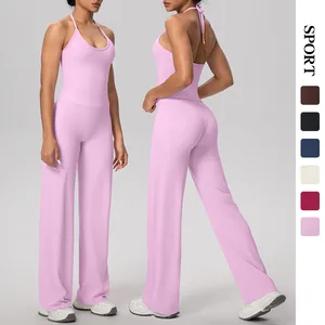 Cloud Sense Solid Breathable Quick-drying Outdoor Yoga Strap Sports High Waist Straight Pants 2-Piece for Fitness Suit