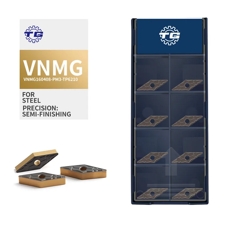 TG CNC сменные твердосплавные пластины VNMG160408-PM3-TP6210 режущие пластины для токарного станка с тонкой полировкой для нержавеющей стали