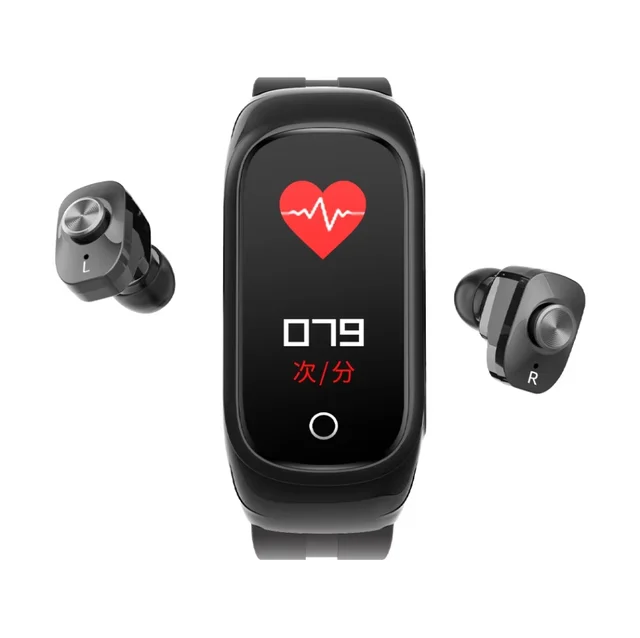 N8 smart bracelet blue tooth headset 0.96inch display BT call health monitoring ENC TWS earphone Reloj sports N8 smart watch