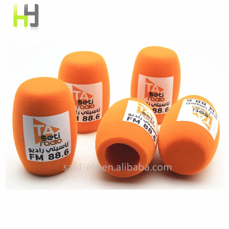 Customized Color Microphone Wind Protection Foam Printed Logo Mic Sponge
