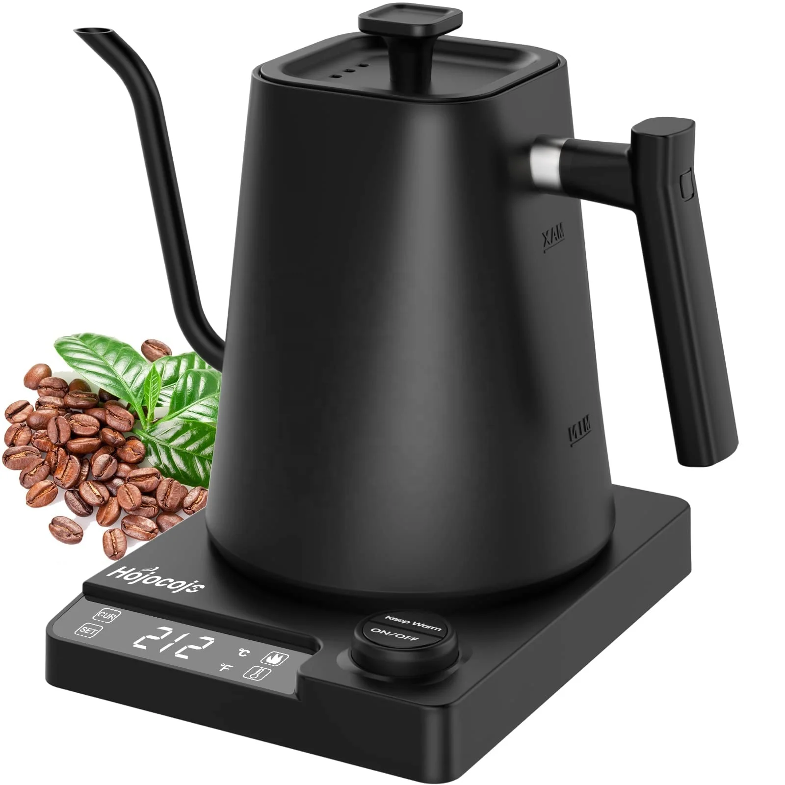  Gooseneck Electric Kettle, 0.9L Electric Tea Kettle with  Temperature Control & Holding, 1200w Fast Boiling Hot Water Kettle,  Stainless Steel Pour-Over Kettle for Coffee & Tea, Auto Shut off: Home 