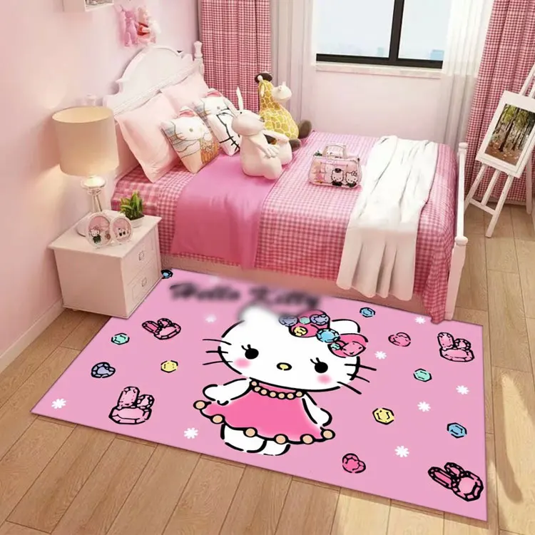 Custom Cartoon Design Area Rugs with Logo 3D Printed Soft Woven Kitty Runner Washable Carpets & Rugs for Living Room Bedrooms