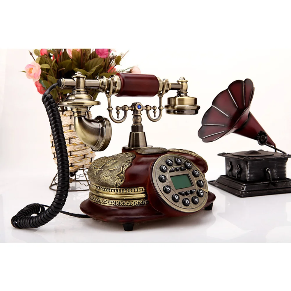 European Design Caller ID Display Retro Antique Telephone Wired Vintage Analog Telephone for Home