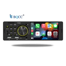 BQCC 4.1" 12V 1din Universal Carplay Car MP5 Radio HD Stereo Bluetooth FM USB AUX Phone Charging Movie AI Voice Reversing Camera