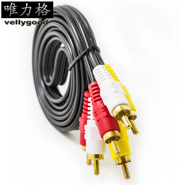 Audio Video RCA Cable 3RCA to 3RCA Composite AV Cable Compatible with Set-Top Box Speaker Amplifier DVD Player