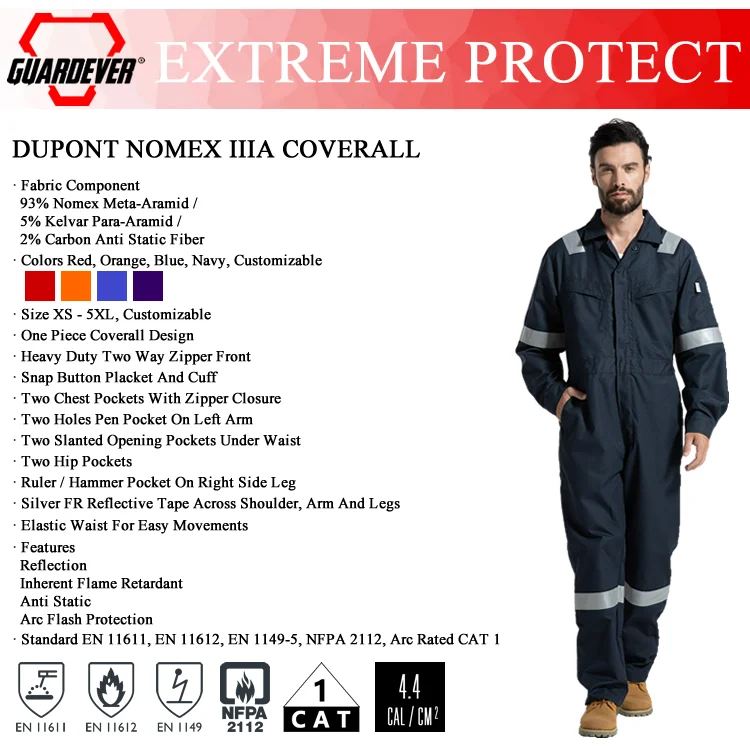 ワンピース Extreme Protect NFPA 2112 EN 11612 Nomex Fire Resistant Clothing