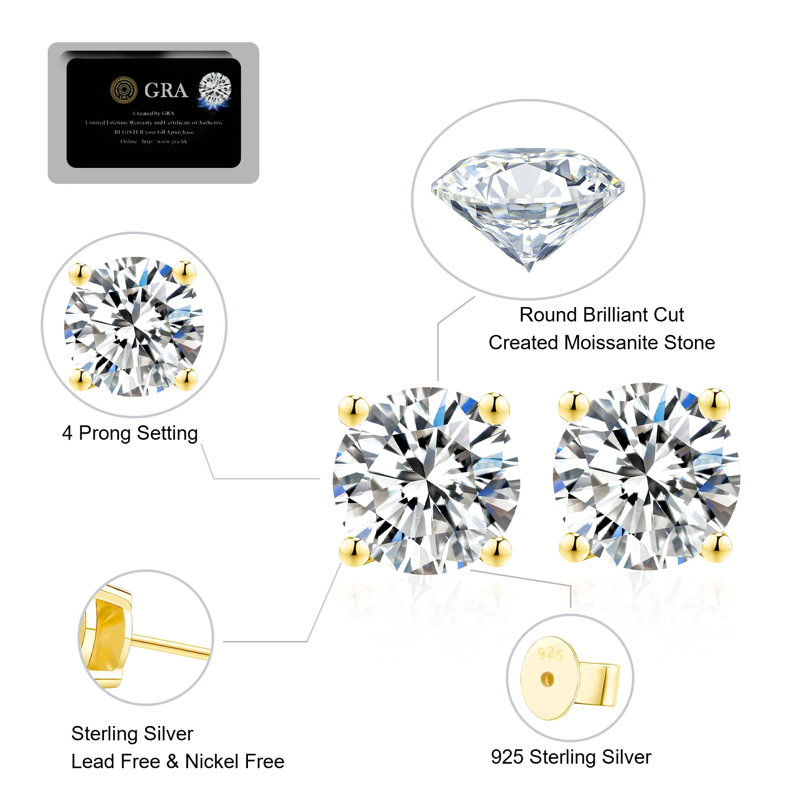 Krkc Wholesale Vvs1 0.5ct 0.6ct 0.8ct 1.0ct 925 Sterling Silver Diamond ...