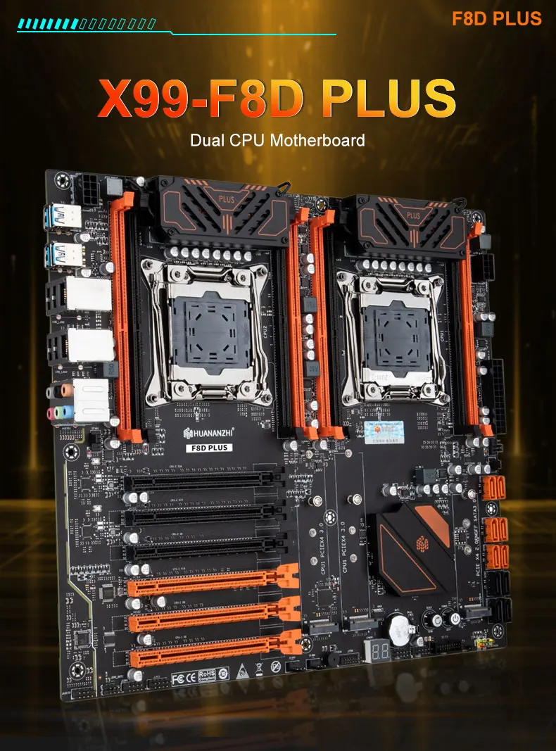 HUANANZHI X99 F8D Plus Motherboard LGA 2011-3 for Dual CPU E5 2640