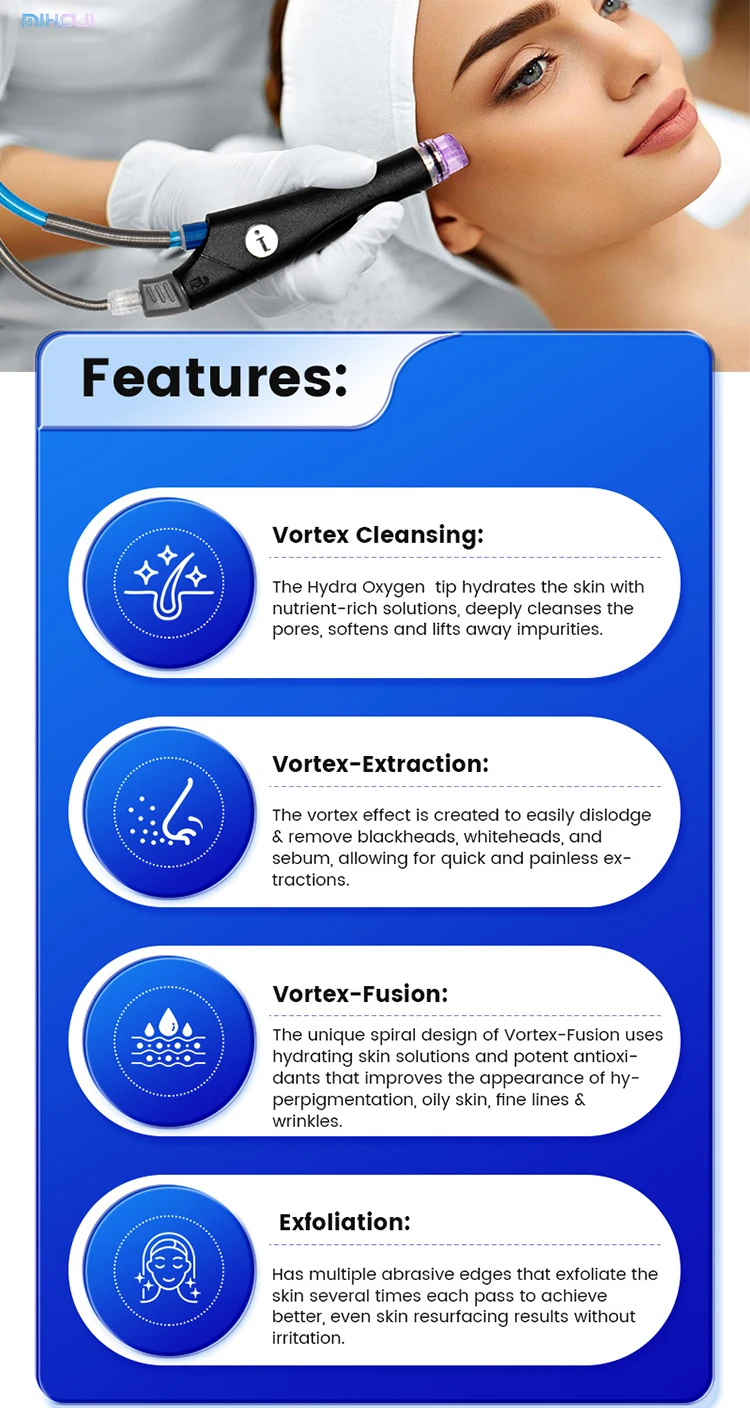 Commercial Hydrafacial Machine with 1 Year Warranty 3 Handles and 220W Working Power for Skin Rejuvenation