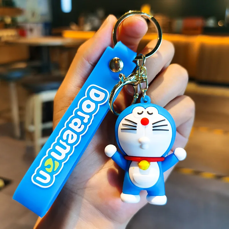 Fashion Promotional Gift Pvc Keychain Doraemon Keychain With Gold Ring ...