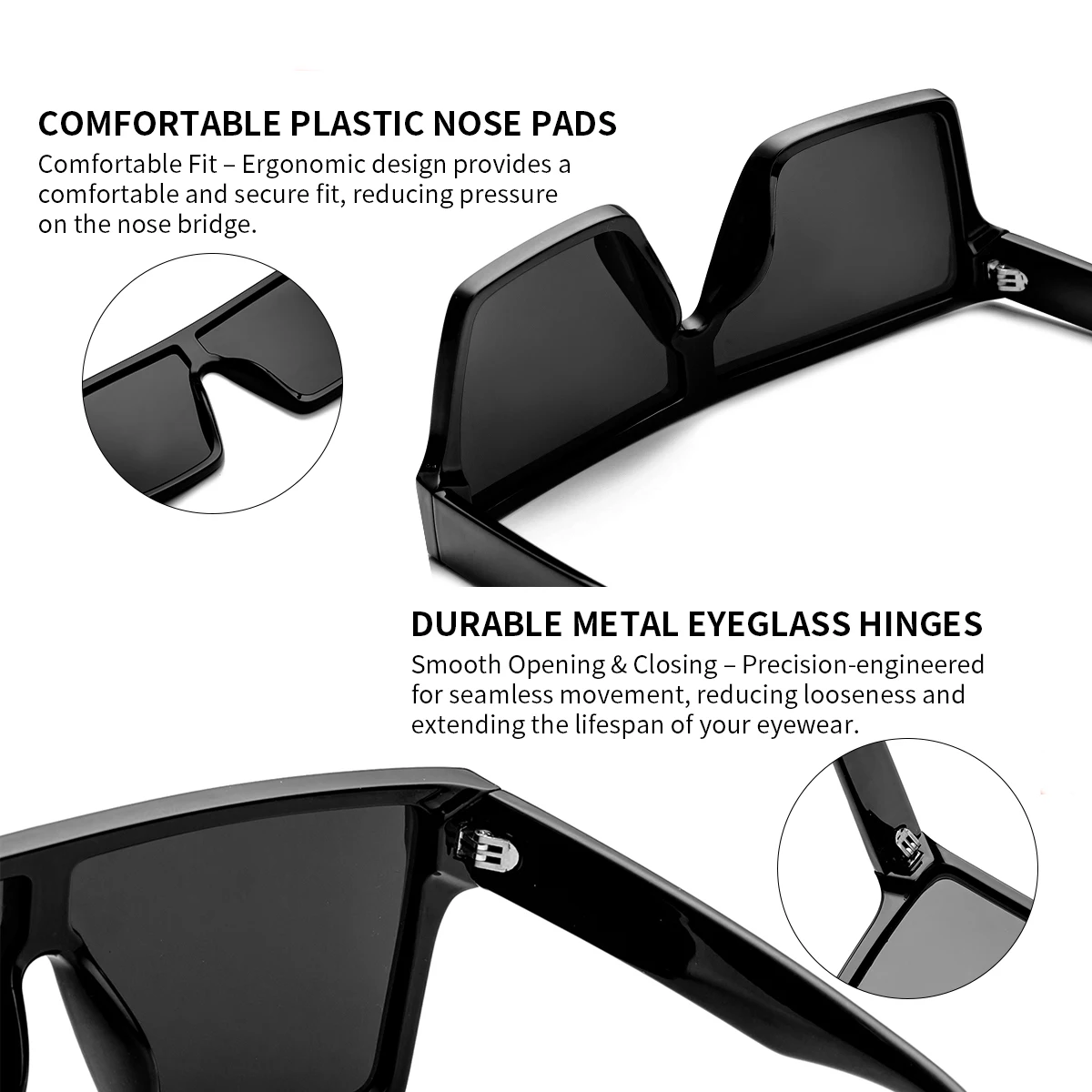 Stylish oversized Black silver Sunglasses TWO SVGE polarized TWO SVGE | Premium Sunglasses & Eyewear | Icon - Black main image 4