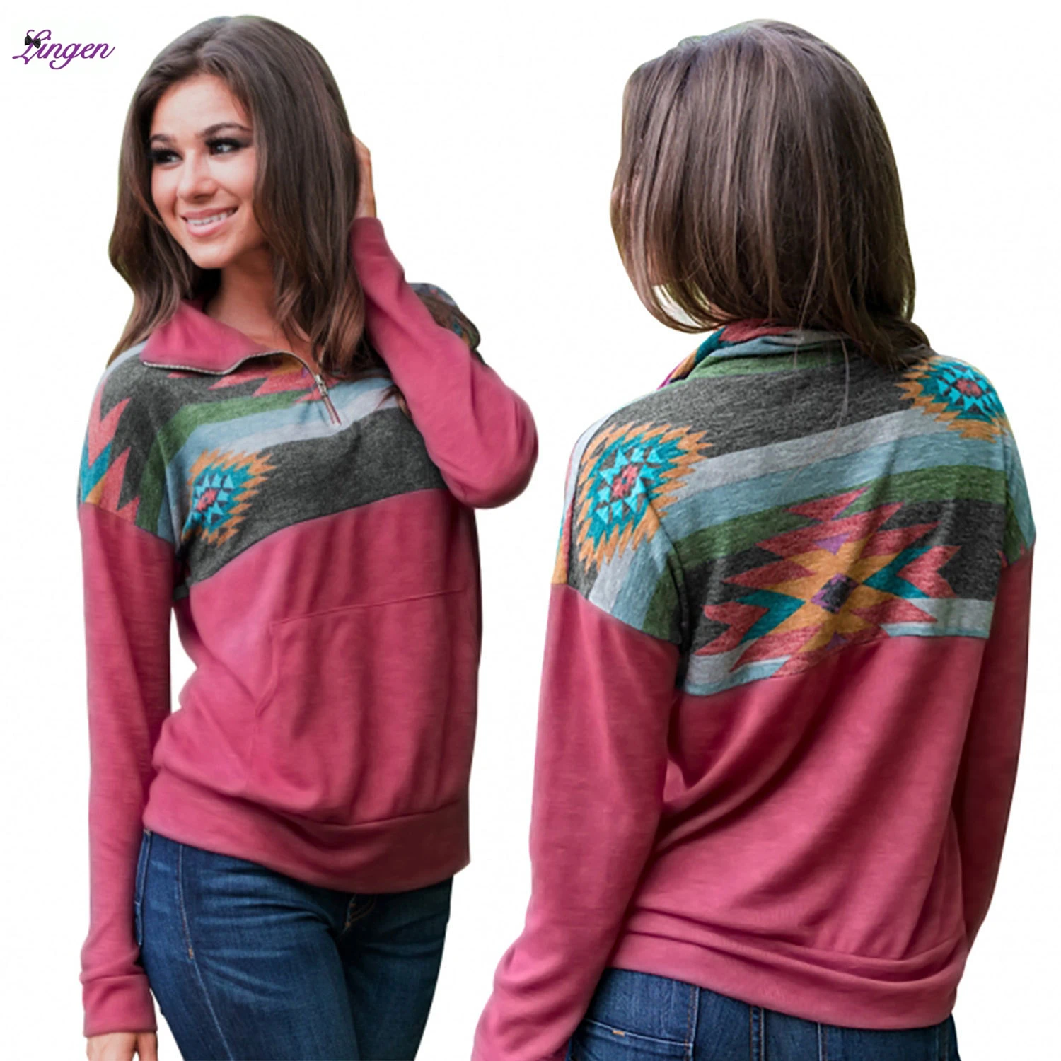 ladies collared sweatshirts