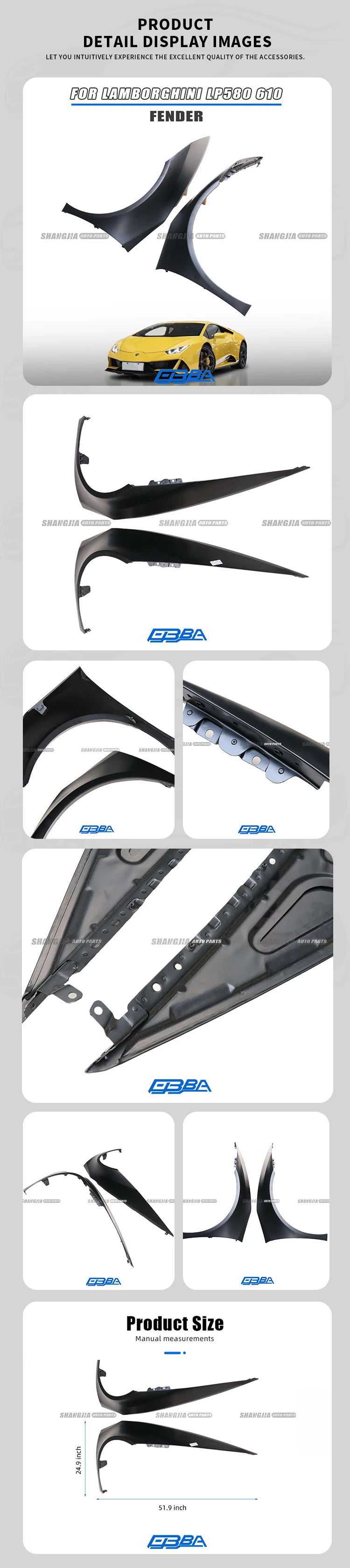 Front Fender Left For Lamborghini HURACAN Hurricane LP580 LP610 EVO OEM 4T0821021D 4T0821022D supplier