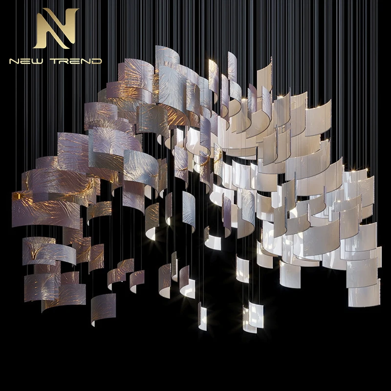 CPL-353 Contempoarry Custom Indoor Decoration Lamp Hotel Villa Staircase Led Chandelier Light