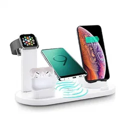 modern wireless charger mental wireless power bank phone mount certificate 4 IN 1portable 15W stand slim thin wireless charger