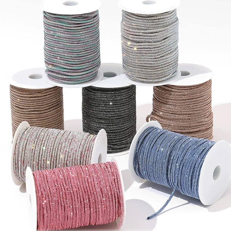 Rhinestone Cutting Rope Crystal Rhinestone Tube Rope for Decoration Fashion Rhinestone Rope for Garments Shoes Crystal Lace