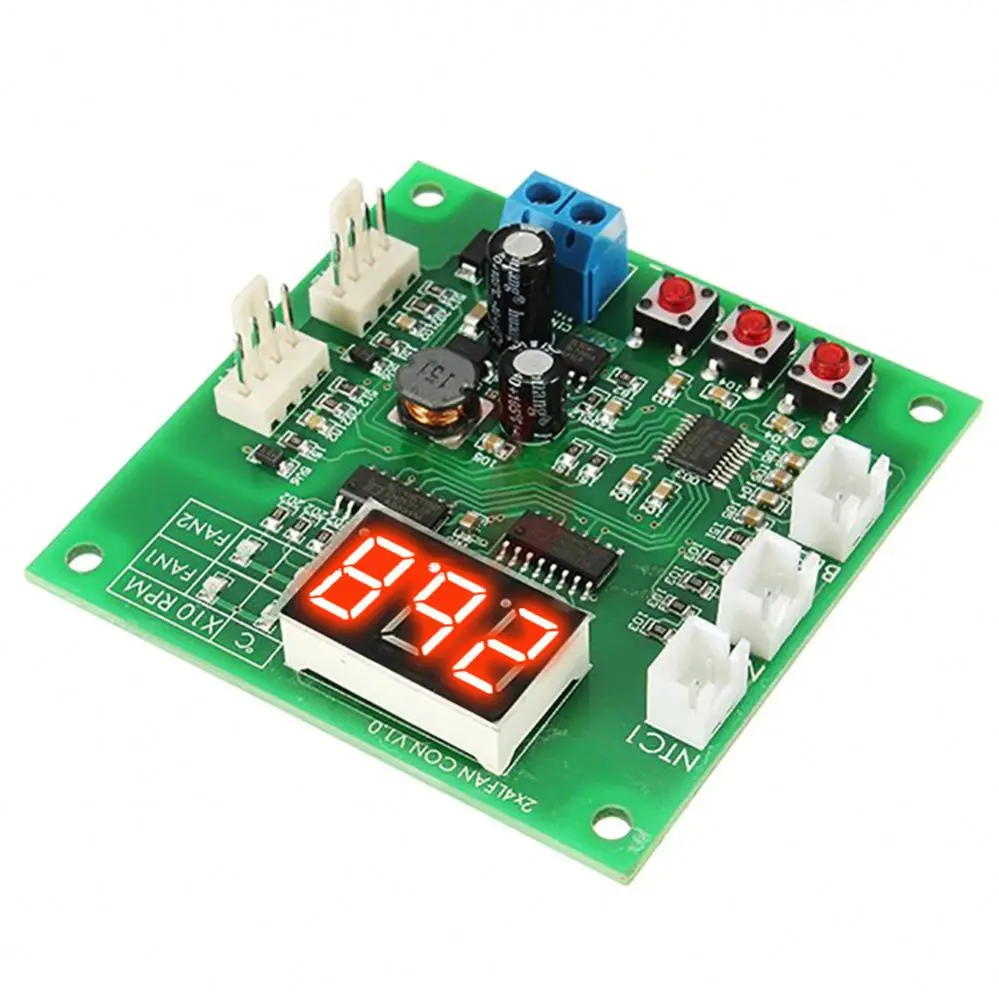 2 Ch 4 Wire Led Digital Pwm Motor Speed Controller Fan Temperature Controller Pc Fan Thermostat Dengan Buzzer Alarm Dc 12v 24v Buy Pwm Motor Speed Controller