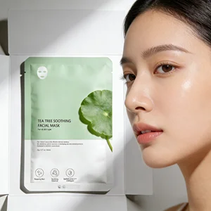 Customized Korean Cica Tea Tree Soothing Facial Mask Add Natural Organic Centella Asiatica Extract to Calm and Soothe Skin