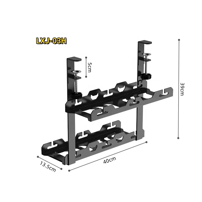 Retractable Design Cable Management Tray Under Desk Office Storage Rack with Cold Rolled Steel