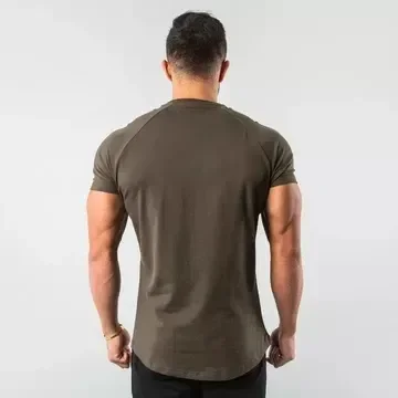 JL0223B OEM Men Gym Quick Dry Fitness T-Shirt Raglan Sleeve Slim Fit T-Shirt Embroidery Men T Shirt Gym Wear