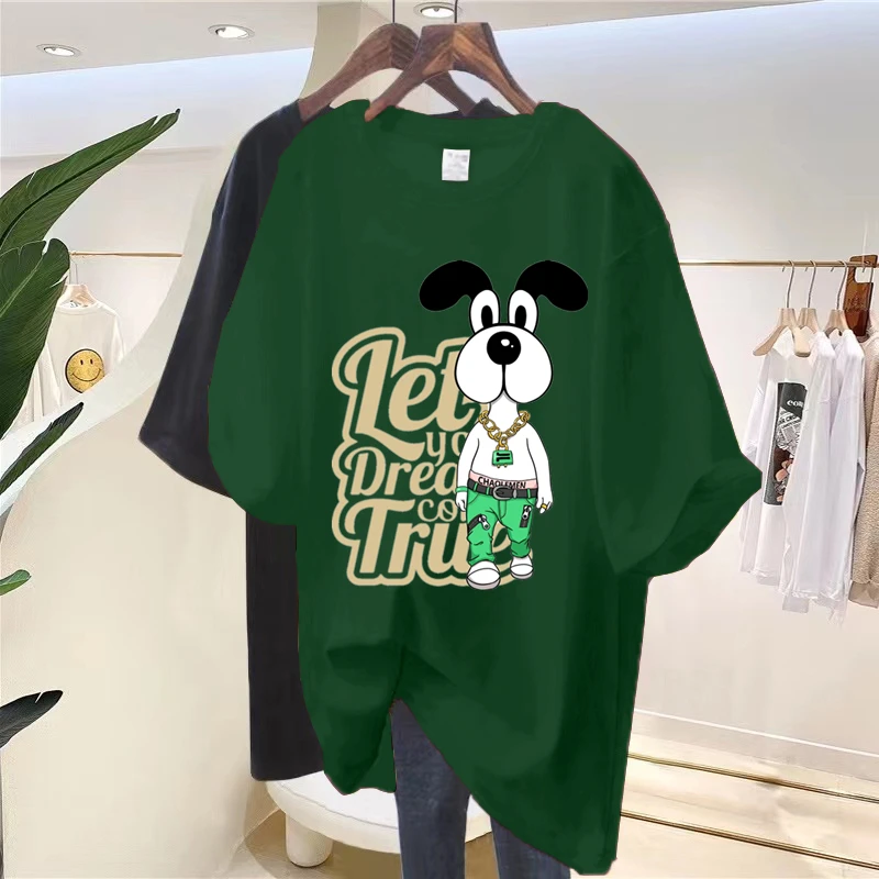 Summer Woman Korean T-shirt Mickey Mouse Short Sleeve Loose Pullover Shirt  Tops