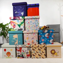HStex 2020 Cartoon Storage Folding Ottoman Fabric Small Stool Easy Carry Children Stools with Animal Print