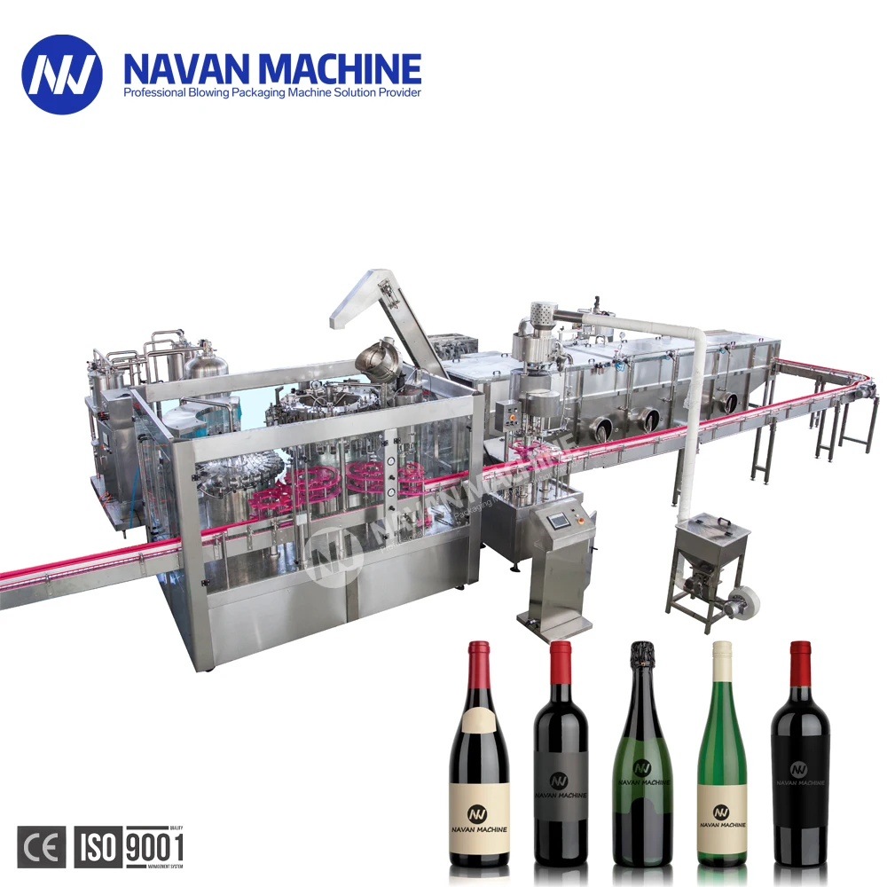 Full Automatic Alcohol Drinks Filling Machine Automatic Glass Bottled Wine Tequila Vodka Bottling Line