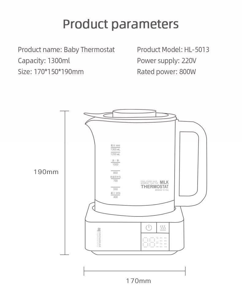Electric Kettle Temperature Control With 6 Presets 12h Keep Warm Baby