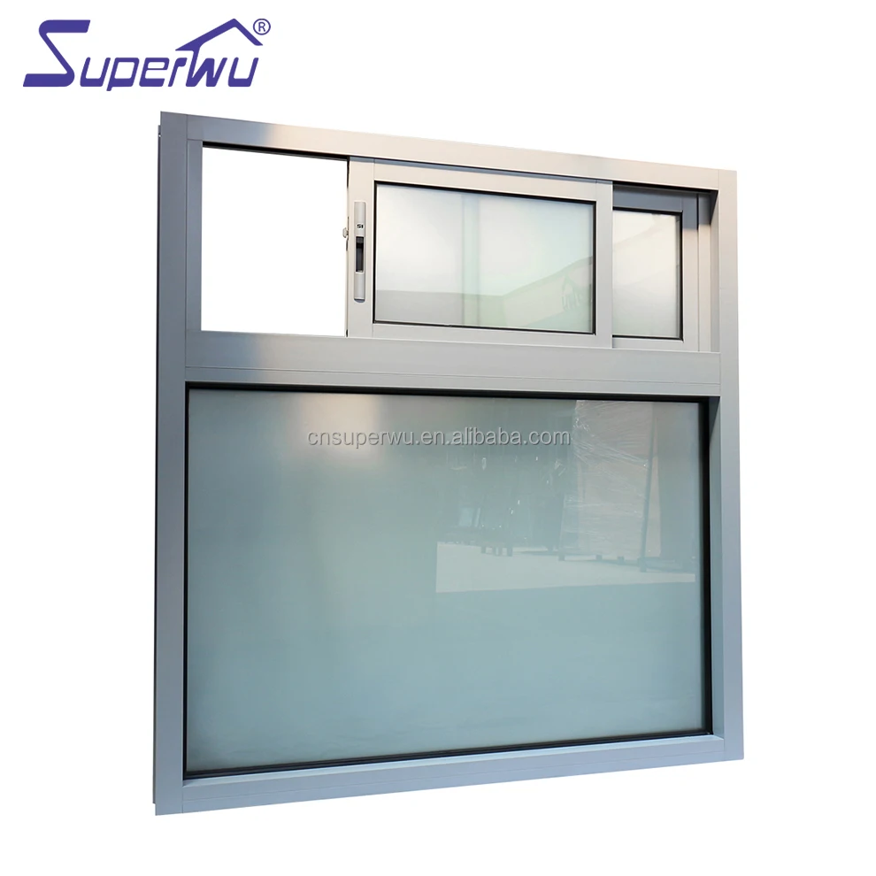 white grill design impact glass aluminum profile sliding windows