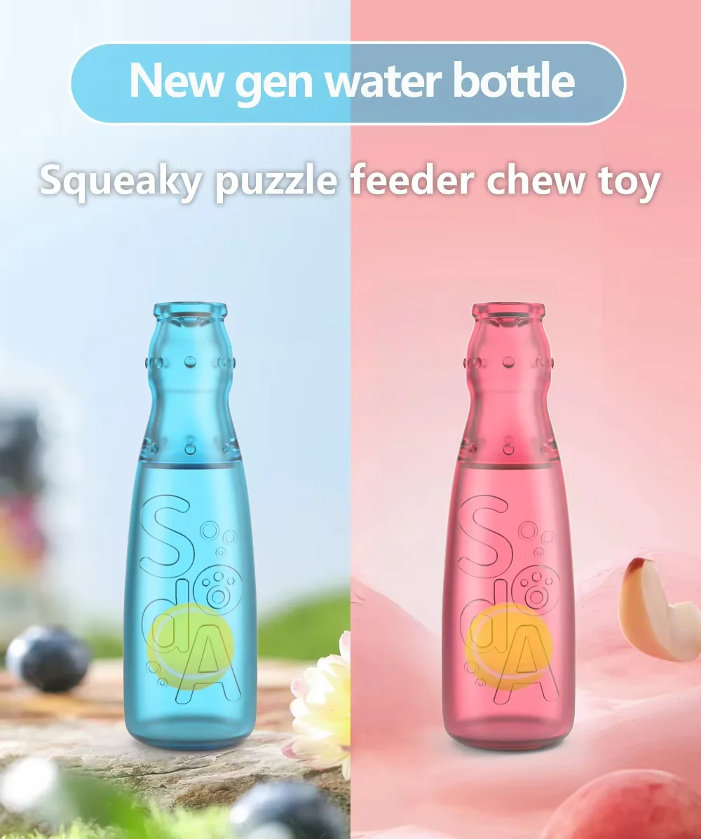 Dog Toy Pet Voice Bottle Dog Boredom Toy Tennis Wine Bottle Licking Interactive Toy Net Red Soda Bottle