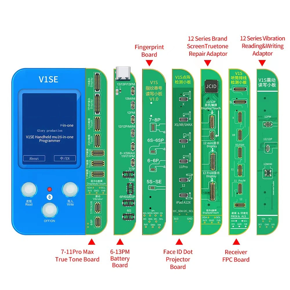 JcV1s修理ツールトゥルートーンフェイスID指紋バッテリー6in1携帯電話コードプログラマーiPhone7〜12 ProMax|  Alibaba.com