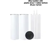 Bicchiere da 20oz con cannuccia in plastica e base in gomma