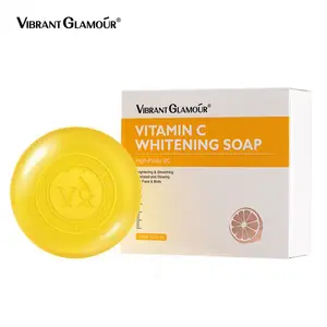 OEM Custom Logo  Face Cleanser VC Deep Cleaning Facial Soap Brightening Dark Spot Melamsa Removal Vitamin C Whitening Soap